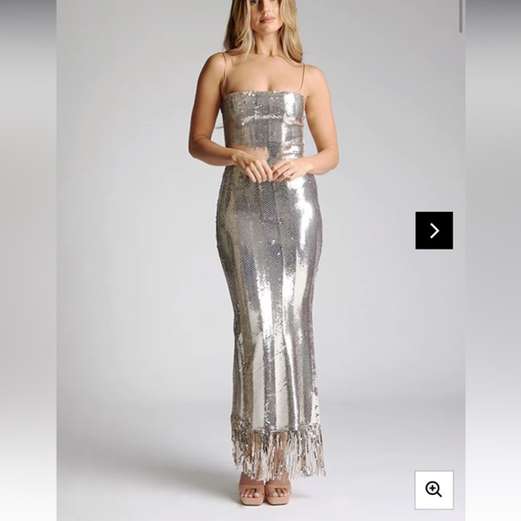 Vesper Melody Gold Sequin Midaxi Dress - Picture 1 of 5